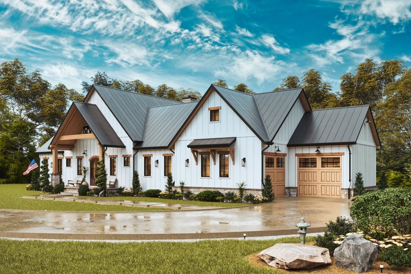 House Blueprint - Exterior - Front Elevation 10 for Farmhouse House Plan #54-680 - 3 bed, 2 bath