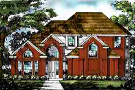 Exterior - Front Elevation for European House Plan #40-141 - 4 bed, 2.5 bath
