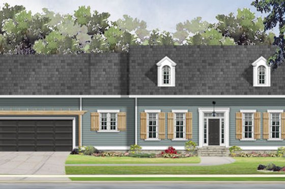 Exterior - Front Elevation for Bungalow House Plan #424-381 - 3 bed, 2.5 bath