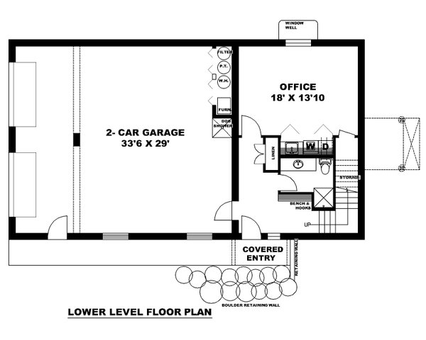 House Blueprint - Craftsman Floor Plan - Lower Floor Plan #117-1071