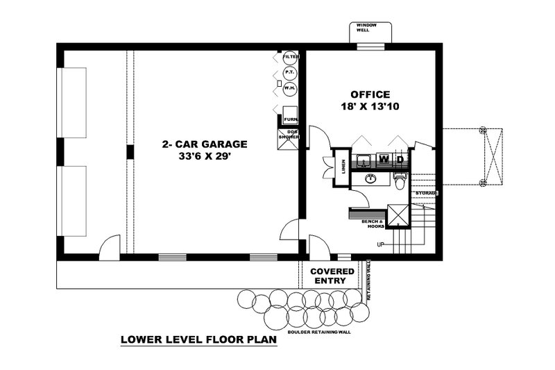 Home Plan - Floor Plan - Lower Floor for Craftsman House Plan #117-1071 - 3 bed, 3 bath