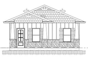 Exterior - Front Elevation 3 for Ranch House Plan #1077-6 - 1 bed, 1 bath