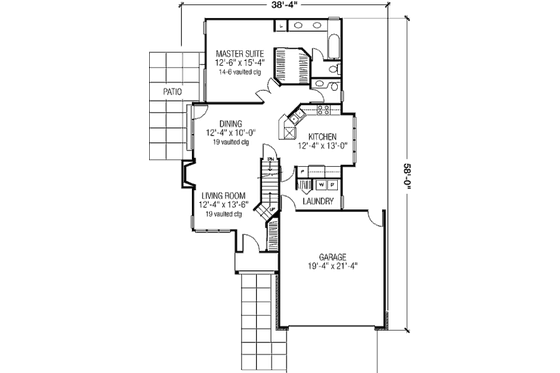 Floor Plan - Main Floor for European House Plan #320-342 - 3 bed, 2.5 bath