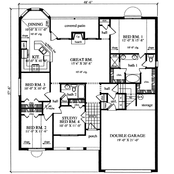 Cottage Floor Plan - Main Floor Plan #42-306