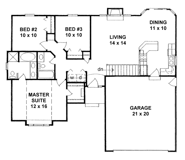 Architectural House Design - Ranch Floor Plan - Main Floor Plan #58-159
