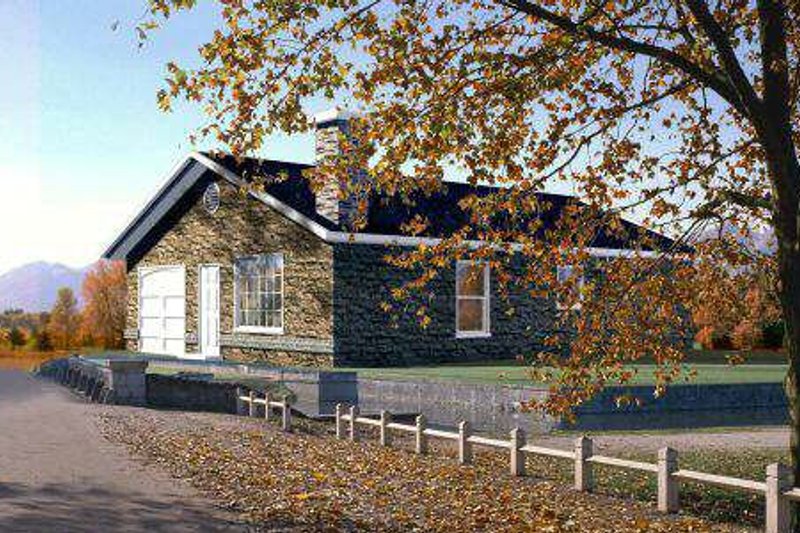 House Blueprint - Ranch Exterior - Front Elevation Plan #1-163