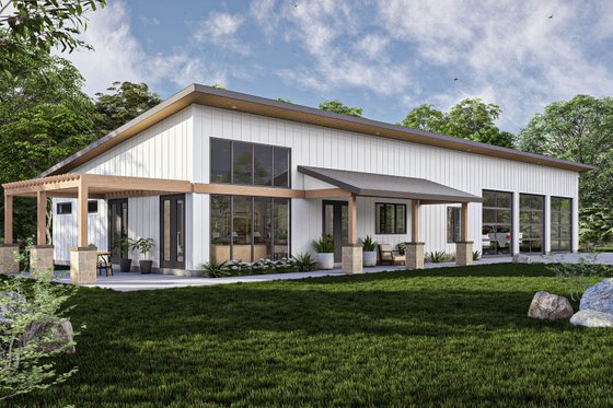 Exterior - Other Elevation 3 for Barndominium House Plan #455-251 - 4 bed, 2 bath