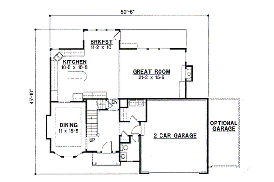 Floor Plan - Main Floor for Traditional House Plan #67-535 - 4 bed, 3.5 bath