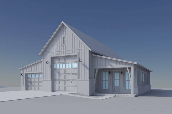Exterior - Front Elevation 9 for Barndominium House Plan #430-443 - 1 bed, 1 bath