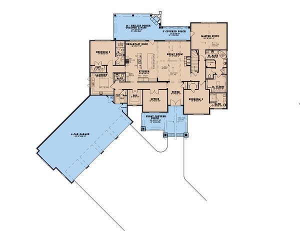 Architectural House Design - Craftsman Floor Plan - Main Floor Plan #923-290