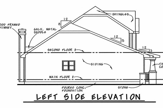 Exterior - Other Elevation 1 for Craftsman House Plan #20-2236 - 3 bed, 2.5 bath