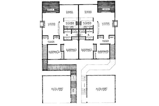 Floor Plan - Main Floor House Plan #303-263 - 2 bed, 1 bath