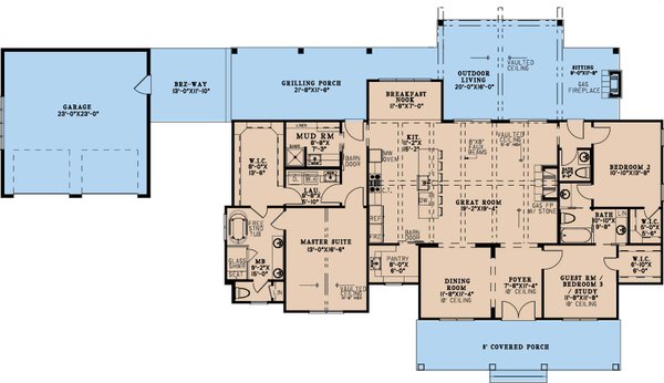 Farmhouse Floor Plan - Main Floor Plan #923-369