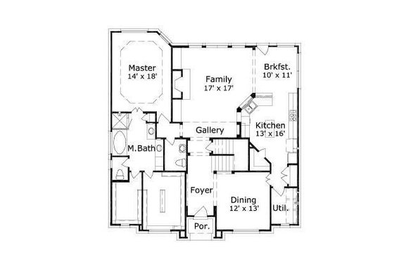 Floor Plan - Main Floor for European House Plan #411-715 - 4 bed, 3.5 bath