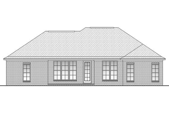 Exterior - Rear Elevation for Ranch House Plan #430-59 - 3 bed, 2 bath