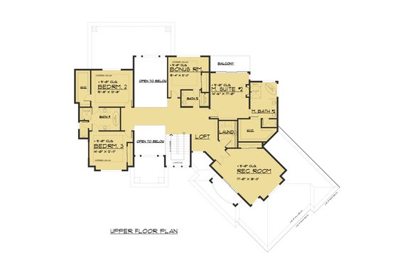 Floor Plan - Upper Floor for Contemporary House Plan #1066-73 - 5 bed, 4.5 bath