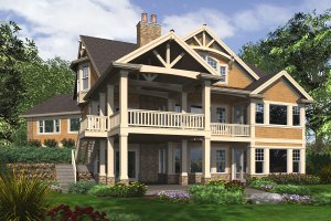Exterior - Front Elevation 3 for Craftsman House Plan #132-229 - 5 bed, 5 bath
