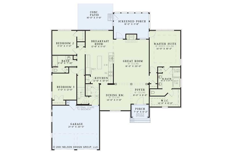 Dream House Plan - Floor Plan - Main Floor for Contemporary House Plan #17-2878 - 3 bed, 2 bath
