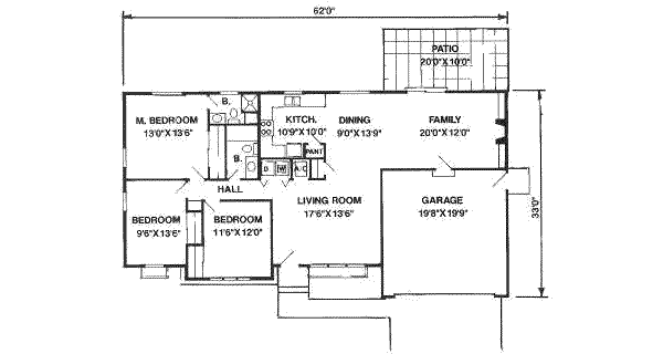 Ranch Floor Plan - Main Floor Plan #116-146