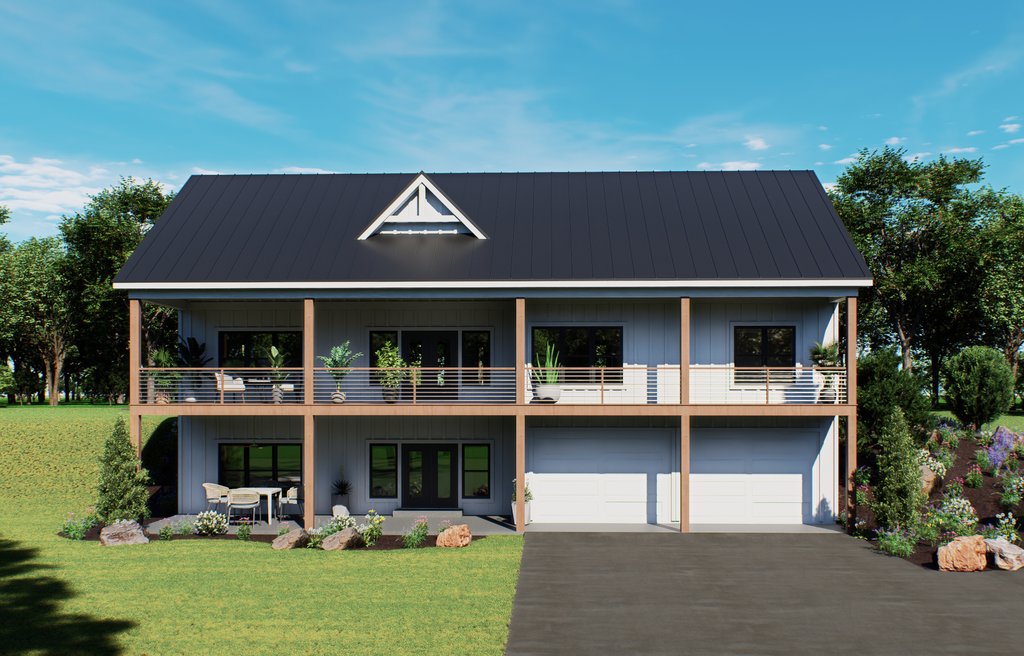 Exterior - Rear Elevation for Barndominium House Plan #932-1421 - 3 bed, 2 bath