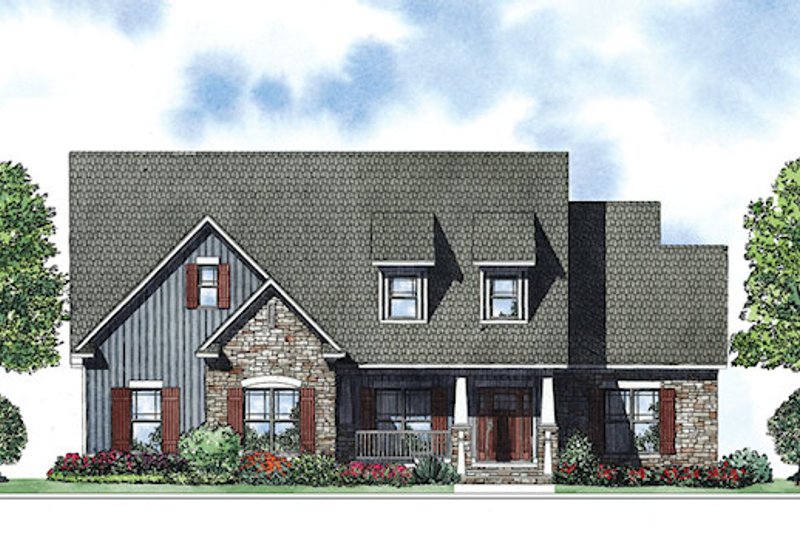 Dream House Plan - Craftsman Exterior - Front Elevation Plan #17-2413