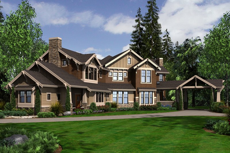 Architectural House Design - Craftsman Exterior - Front Elevation Plan #132-179