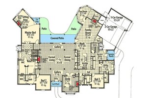 Floor Plan - Main Floor for European House Plan #310-664 - 3 bed, 4 bath