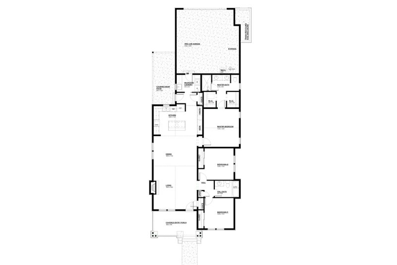 Architectural House Design - Floor Plan - Main Floor for Craftsman House Plan #895-106 - 3 bed, 2 bath