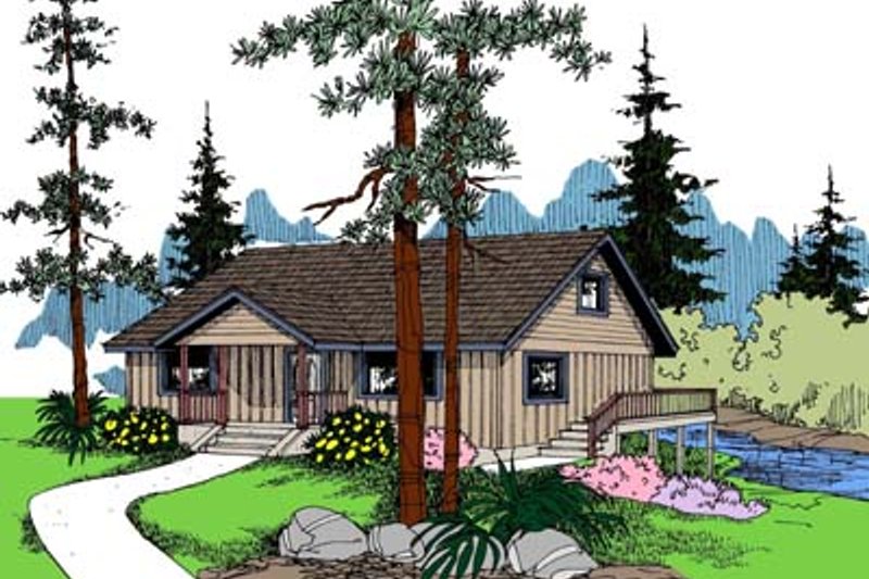 Dream House Plan - Bungalow Exterior - Front Elevation Plan #60-571
