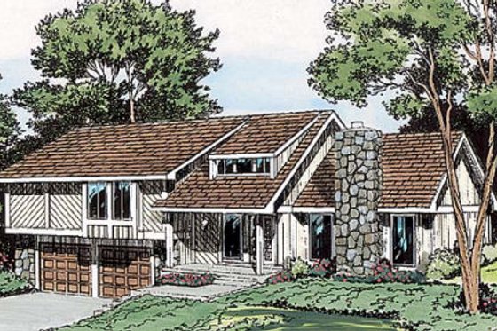 Exterior - Front Elevation for Modern House Plan #312-228 - 3 bed, 2 bath