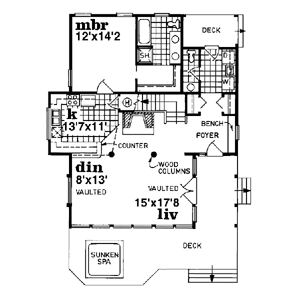 Contemporary Floor Plan - Main Floor Plan #47-367