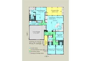 Floor Plan - Main Floor for Contemporary House Plan #489-6 - 4 bed, 2.5 bath