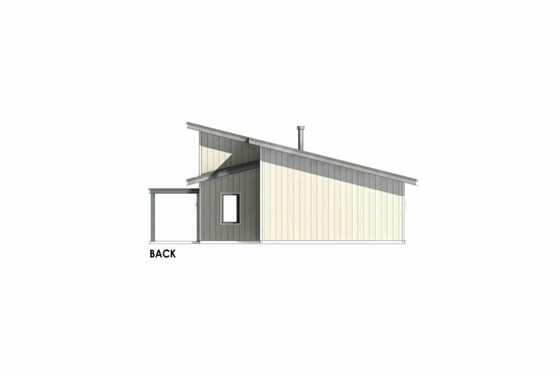 House Plan Design - Exterior - Rear Elevation for Modern House Plan #1096-118 - 2 bed, 2 bath