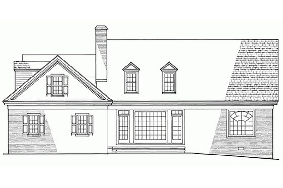 Exterior - Rear Elevation for Southern House Plan #137-167 - 3 bed, 2.5 bath