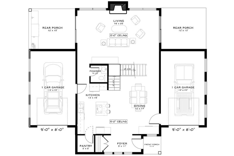 Home Plan - Floor Plan - Main Floor for Country House Plan #1101-71 - 3 bed, 2.5 bath