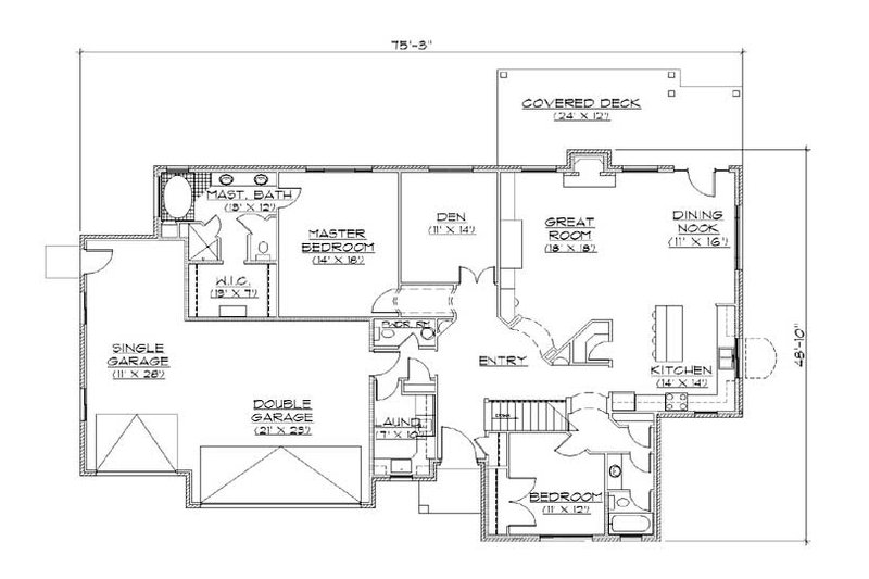 Dream House Plan - Floor Plan - Main Floor for Traditional House Plan #5-255 - 4 bed, 3.5 bath