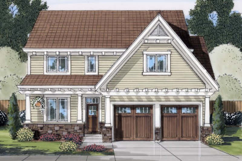 House Blueprint - Bungalow Exterior - Front Elevation Plan #46-435