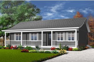 Ranch Exterior - Front Elevation Plan #23-857