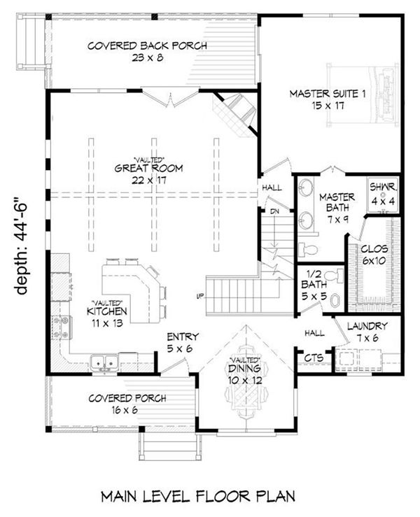 Country Floor Plan - Main Floor Plan #932-12