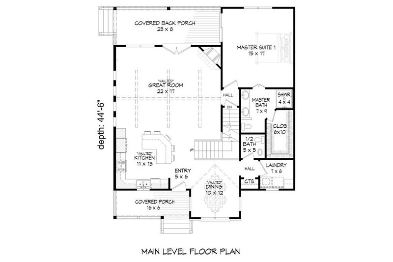 Home Plan - Floor Plan - Main Floor for Country House Plan #932-12 - 3 bed, 2.5 bath