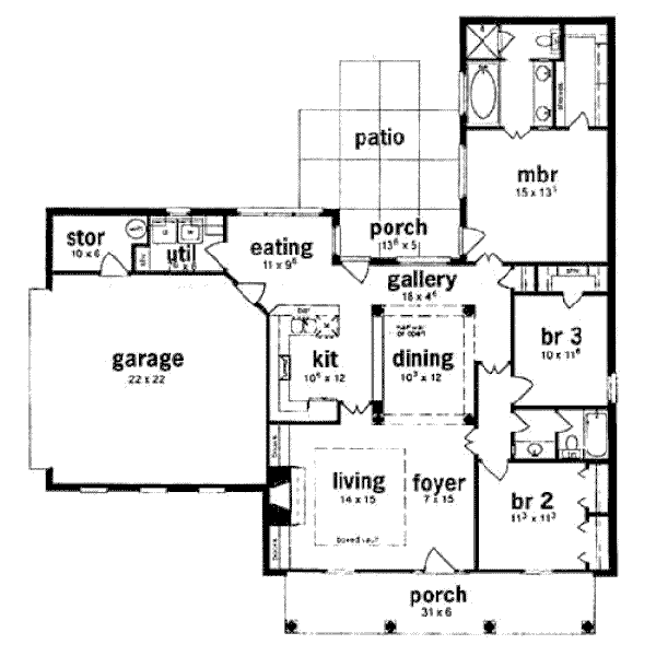 European Floor Plan - Main Floor Plan #36-322