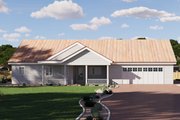 Farmhouse Style House Plan - 3 Beds 2 Baths 1396 Sq/Ft Plan #1106-178 Exterior 