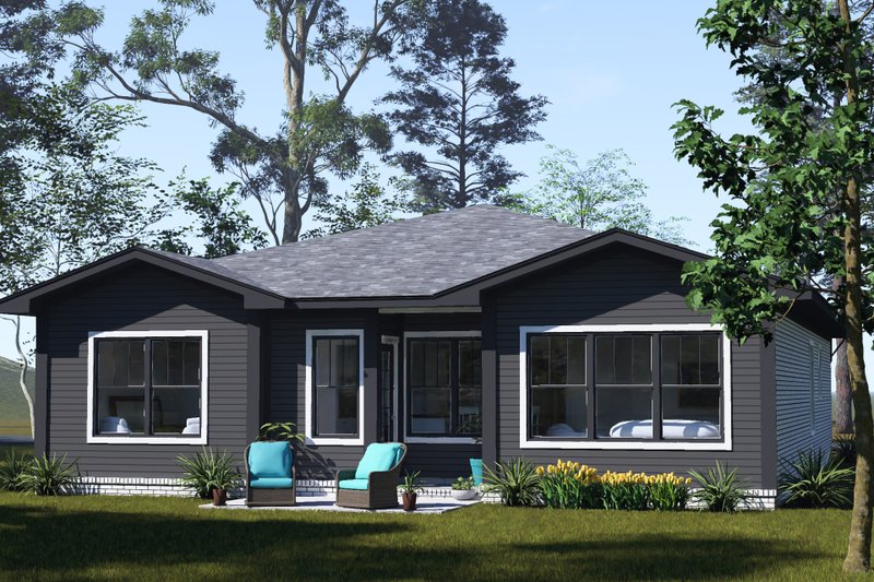 Home Plan - Exterior - Rear Elevation for Modern House Plan #513-2486 - 4 bed, 4 bath