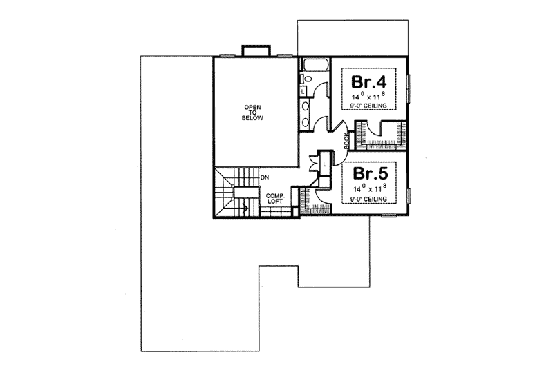 Home Plan - Floor Plan - Upper Floor for European House Plan #20-949 - 5 bed, 3 bath