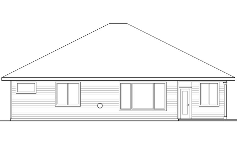 Home Plan - Exterior - Rear Elevation for Ranch House Plan #124-957 - 3 bed, 2 bath
