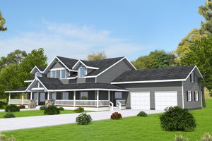 Country Exterior - Front Elevation Plan #117-889