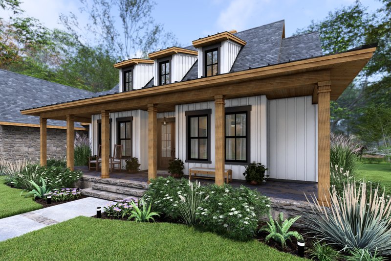 House Design - Exterior - Front Elevation 8 for Cottage House Plan #120-286 - 3 bed, 2.5 bath