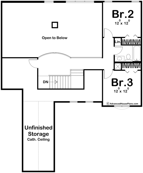 Architectural House Design - Traditional Floor Plan - Upper Floor Plan #455-668