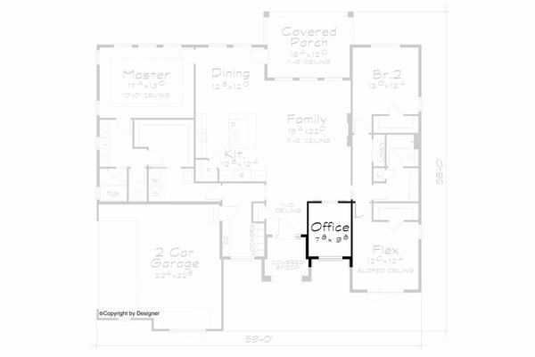 House Blueprint - Floor Plan - Other Floor for Contemporary House Plan #20-2579 - 3 bed, 2 bath