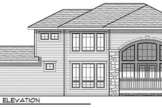 Exterior - Rear Elevation for European House Plan #70-877 - 3 bed, 2.5 bath